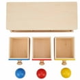 thumbnail image 2 of Three-Color Wooden Ball Box Toy, Wooden Ball Box, Child Wooden Ball Box, Educational Fun Home For Kids, 2 of 8