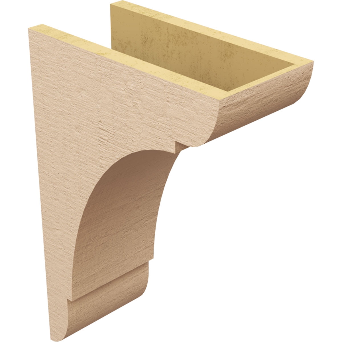 7"W x 14"D x 21"H Classic Olympic Rough Cedar Woodgrain TimberThane Corbel, Primed Tan
