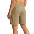 thumbnail image 4 of ITSAME Men's Athletic Shorts, Drawstring Elastic Waist Zipper Pockets Quick Drying Summer Running Sports Shorts Beige 2XL, 4 of 7
