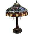 thumbnail image 5 of Amora Lighting Tiffany Style Table Lamp 23" Tall Stained Glass Red Floral Flower Vintage Light Decor Handmade Gift, 5 of 5