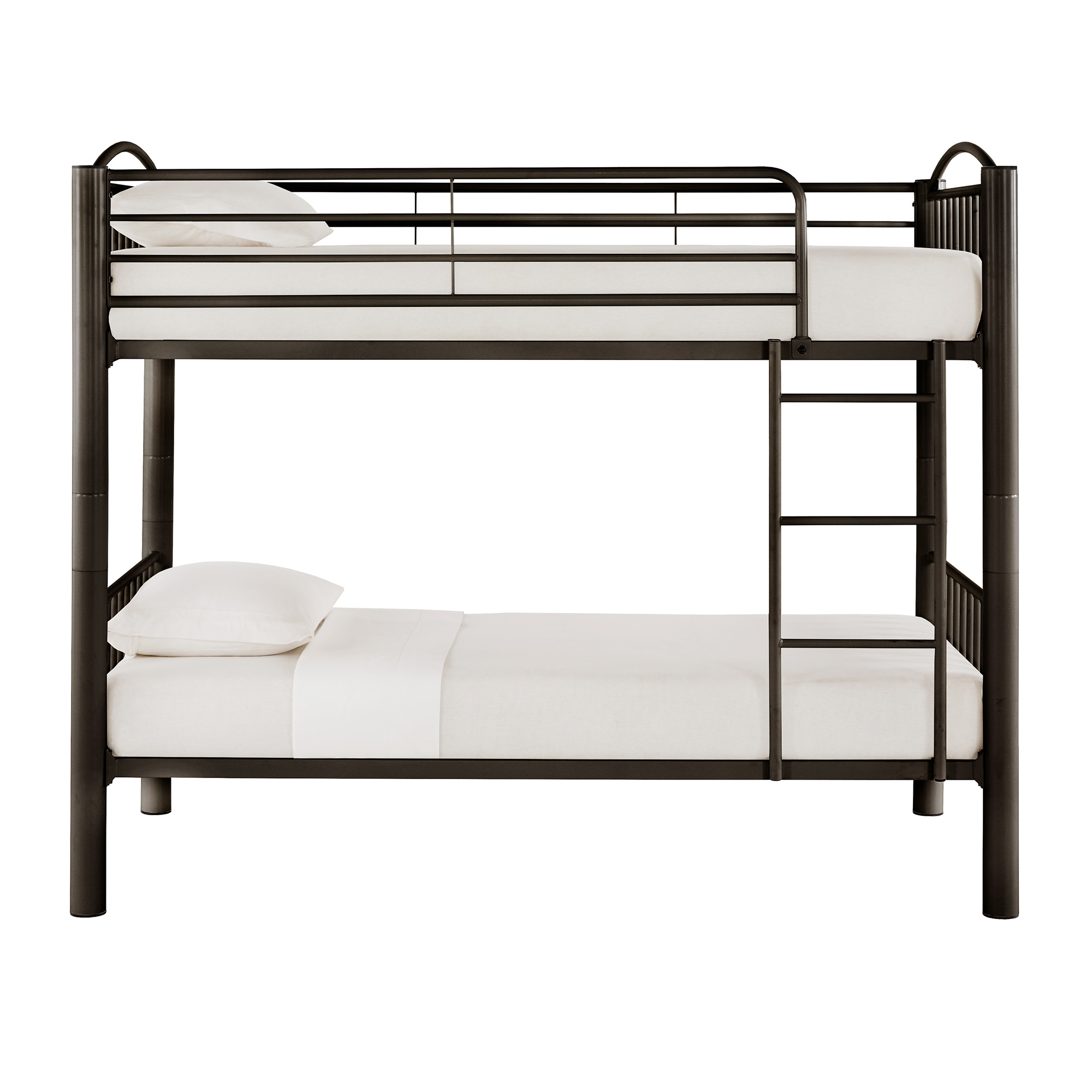Weston Home Visalia Kids Convertible Metal Twin over Twin Bunk Bed, Black