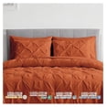 thumbnail image 3 of TiaGOC King Comforter Set - 7 Pieces Pintuck Bed in A Bag King - Comforters King Size - Comforter Set with Sheets, Comforter, Flat Sheet, Fitted Sheet and Pillowcases & Shams, Burnt Orange, 3 of 7