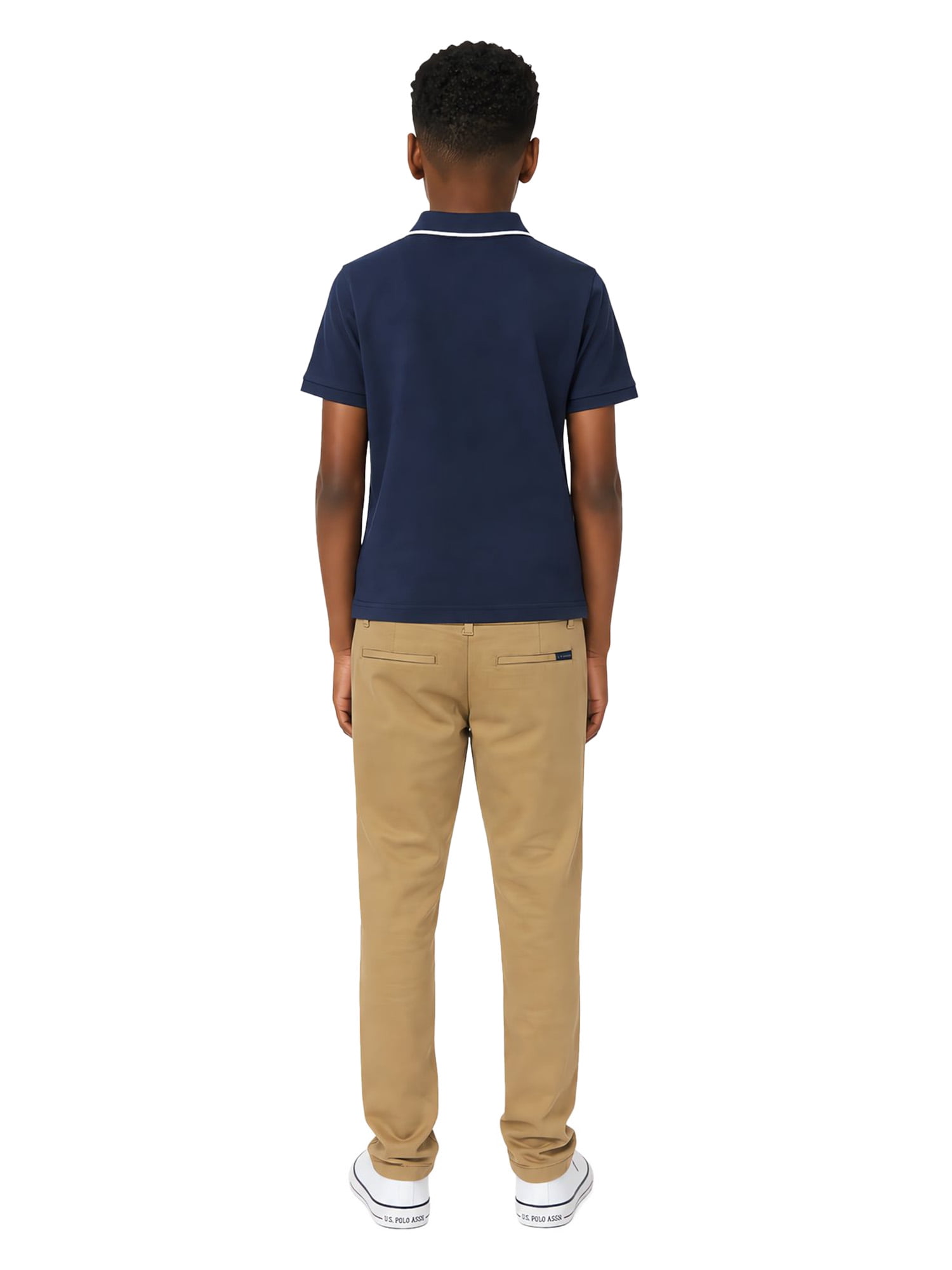 U.S. Polo Assn. Boys Short Sleeve Johnny Collar Shirt, Sizes 4-18
