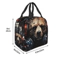 thumbnail image 3 of Vsdgher Urban Bear With Headphones Print Lunch Bag, Lunch Box for Women Adult Men, Lunch Tote Insulated Cooler Lunch Container for Work/Office/Picnic/Travel, 3 of 8