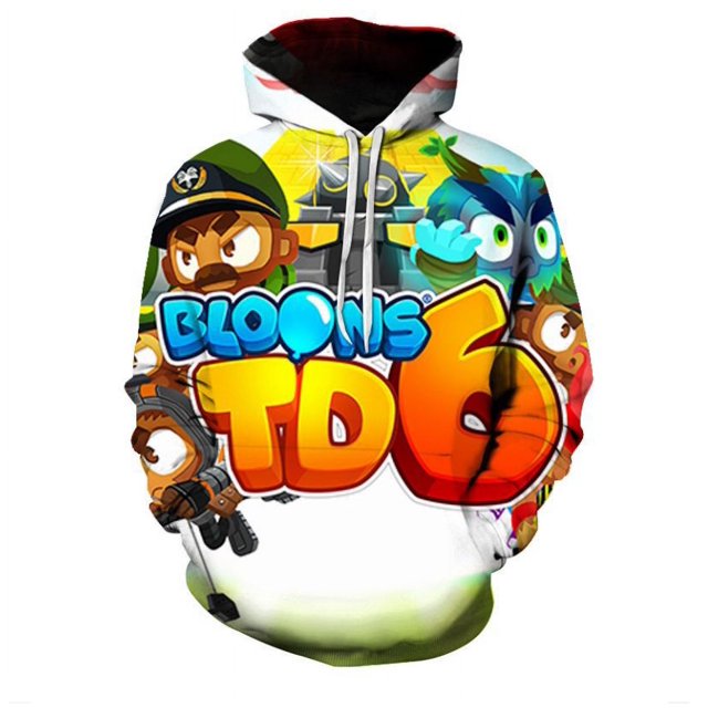 Chandails en Molleton Unisexes Hommes Femmes BLOONS TD3D Dessin Animé Chandail à Capuchon
