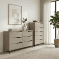 thumbnail image 6 of STYLIVIA Adult 6-Drawer Dresser with Interlocking Drawers, Manufactured Wood, 46.5" W x 15.6" D x 31.7" H, 6 of 18