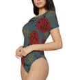 thumbnail image 2 of Balery Ladybug Women's Short Sleevee Crew Neck Bodysuit Tops Short Sleeve Tops Basic-X-Large, 2 of 9
