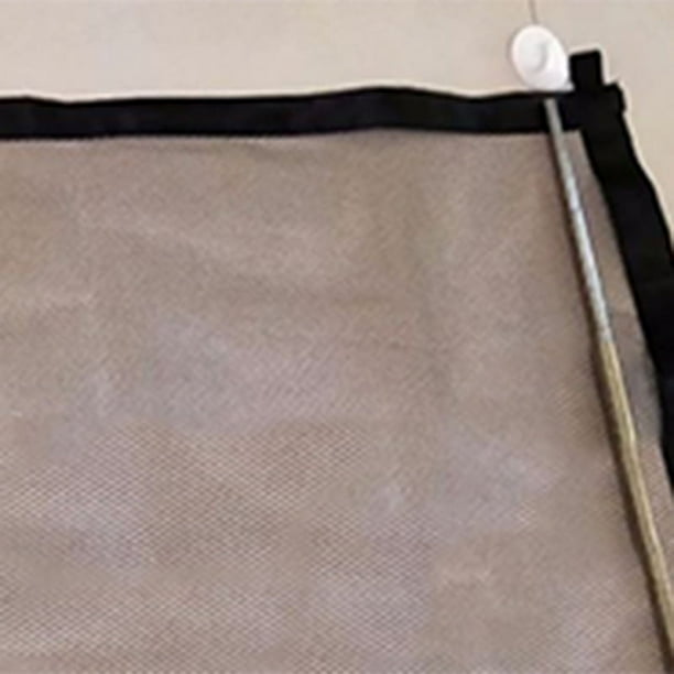 Malla protectora de seguridad para mascotas, valla protectora portátil plegable y transpirable, puertas de malla para escaleras, puertas, pasillos, barandillas, color negro Tamaño: aprox. 110x72cm /