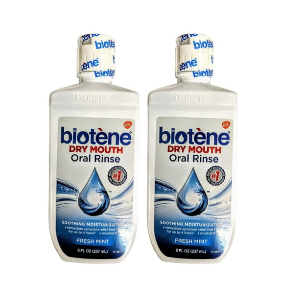 Biotene Dry Mouth Oral Rinse, Fresh Mint 8 Oz (Pack Of 2).