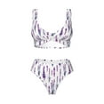 thumbnail image 4 of Rocae Lavender Flowers for Bikini Set for Women Two Piece Sexy High Swimsuits Split Crossover Bikini, 4 of 9