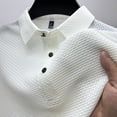 thumbnail image 2 of Men's Polo Shirt, Quick Dry Short Sleeve Golf Shirt, Beer Belly Collared Textured Shirt, Button-Up Collar, Elastic Knit Material, Lightweight and Breathable, Solid Color Casual and Sports Wear, 2 of 4