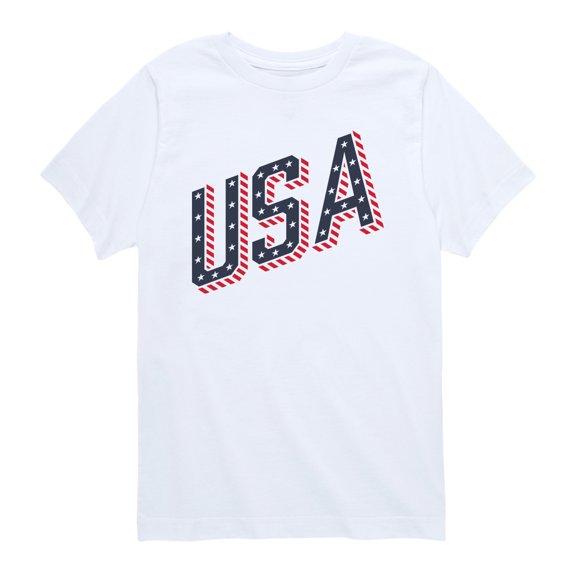 Instant Message - USA Stars and Stripes - Toddler Boys Short Sleeve Graphic T-Shirt