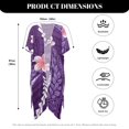 thumbnail image 6 of HELLHERO Purple Floral Long Kimono Swimsuit Cover Up High Quality Fabrics Quick Dry Free Size Women's Kimono Cardigan Cover Up for Beach Enthusiasts, 6 of 6