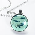 thumbnail image 2 of Whale Stunning Glass Design Circular Pendant Necklace - Unique Jewelry Gift for Her, 2 of 5