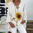 thumbnail image 2 of Blusa tipo camisa HUOGUO, talla grande, estampado floral, cuello en V, para mujer, 2 of 5