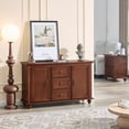 thumbnail image 3 of 47.3" Mid Century Modern Sideboard Buffet Cabinet with Storage, Wood Storage Cabinet with 2 Doors and 3 Drawers for Kitchen Dining Living Room Entryway, 3 of 5