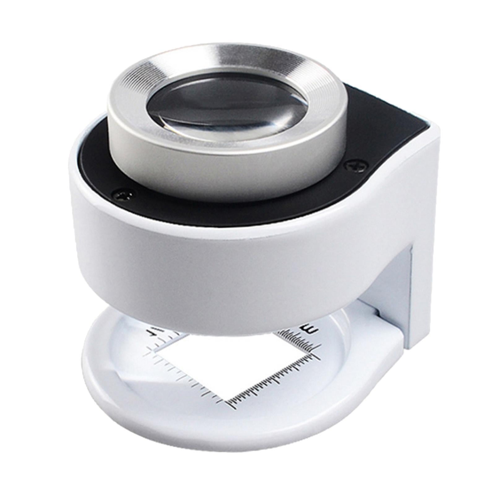 Loupes Magnifier 30X With LED Light ,60X52x51mm Metal Scale Compact