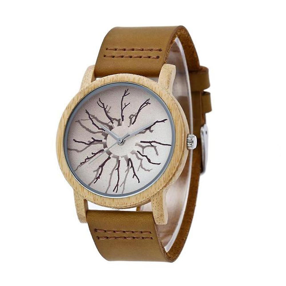 Bamboo Wooden Watch For Men With Leather Strap Japanese Quartz Watches Walmart