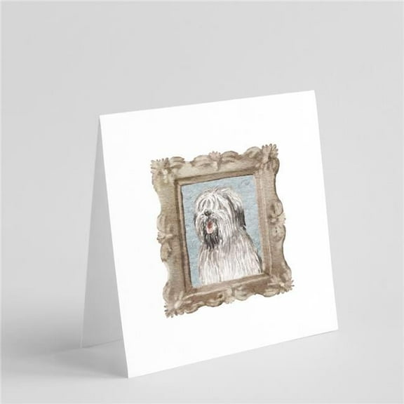 Briard Black and Grey Smile Square Greeting Cards and Envelopes Pack of 8 5 in x 5 in