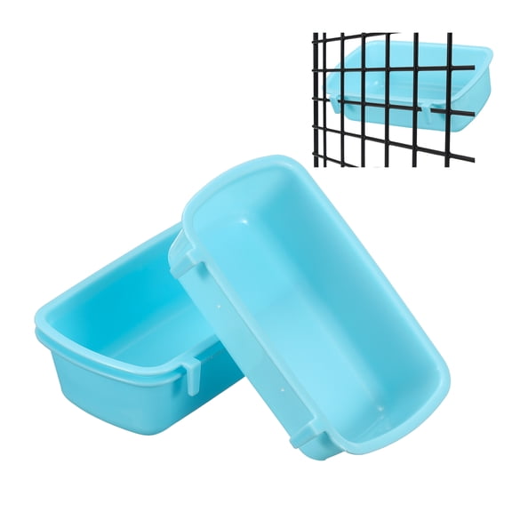 Uxcell Cage Cups, 4.7x2.8x1.4 Inch Parakeet Feeder Bird Cage Accessories Hanging Food Water Dispenser, (Blue, 3 Pcs), Intended for Pet / Pigeon / Parrot