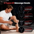 thumbnail image 5 of XIRQI Massage Gun Deep Tissue, Handheld Electric Muscle Massager with 4 Heads & 6 Speed Birthday Gifts for Men Women Dad Electric Massager for Muscles (Black), 5 of 8