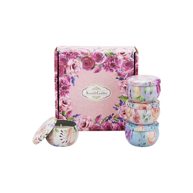 Vwrxbz Soy Wax Scented Candle Gift Set Natural Aromatherapy Candle with Glass Jar for Stress Relief