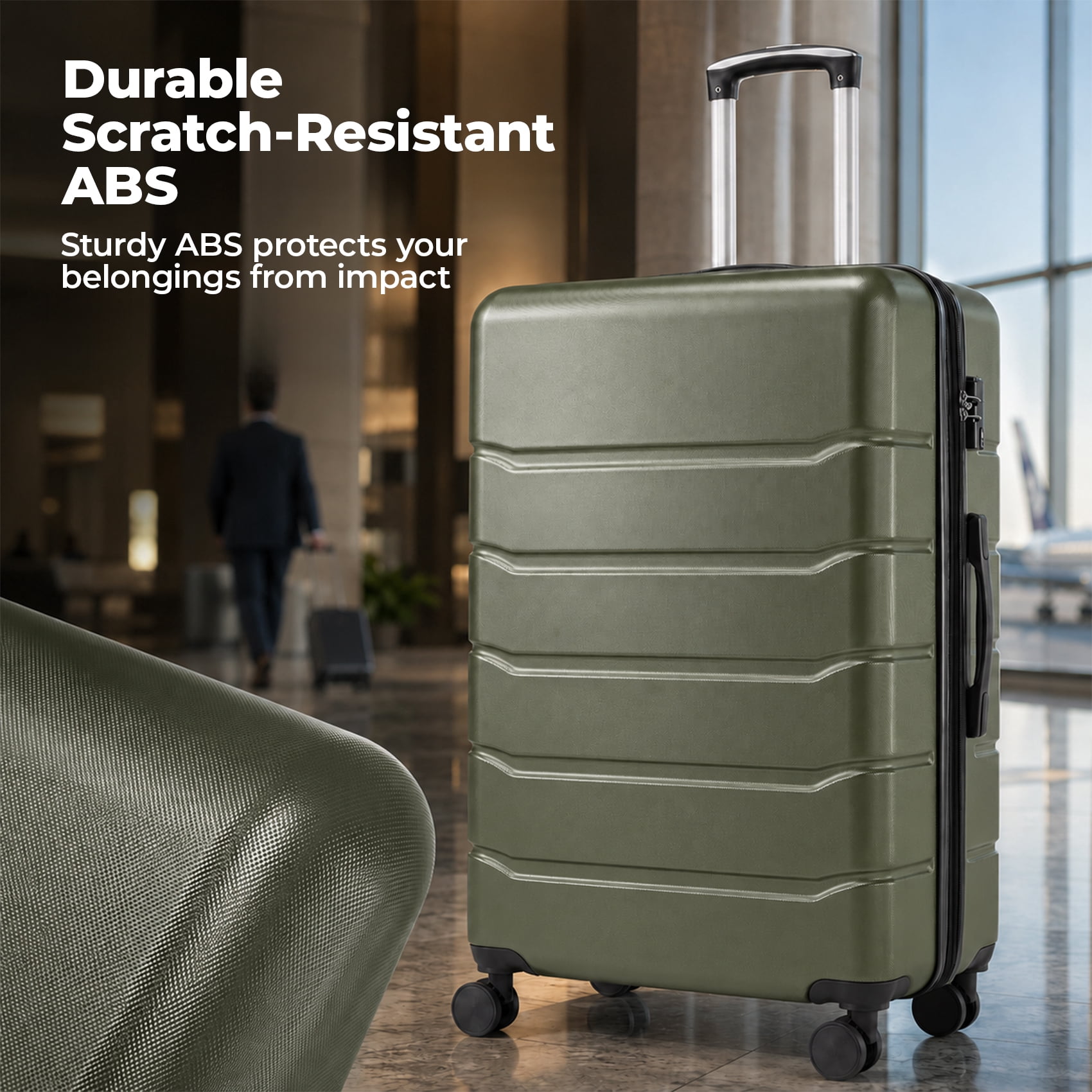 Alvantor 20/24/28 Inch Luggage, Set Suitcase Spinner Hardshell Lightweight TSA Lock, Durable ABS Lightweight Suitcase for Travel