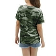 thumbnail image 3 of Langwyqu Short Sleeved Kids Camouflage Print Cross T-Shirt Children Girls Tops, 3 of 5