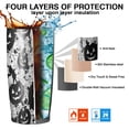 thumbnail image 7 of 20oz Tumblers Halloween Black Pumpkin Faces Stainless Steel Vacuum Insulated Double Wall Travel Tumbler Cups Mug with Lid and Straw,Cleaning Brush for Cold & Hot Drinks, 7 of 7