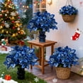 thumbnail image 7 of Virelaxpo Artificial 7-Stem Blue Flannel Christmas Flower Bouquet with Greenery for Home Decor Table Centerpiece and Wedding, 7 of 7