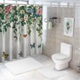 thumbnail image 6 of Orinice Green Floral Shower Curtain, Green Leaves, Colorful Flowers and Butterflies on The Top Natural Plant Shower Curtains for Bathroom Decor with  Waterproof Fabric  White, 6 of 6
