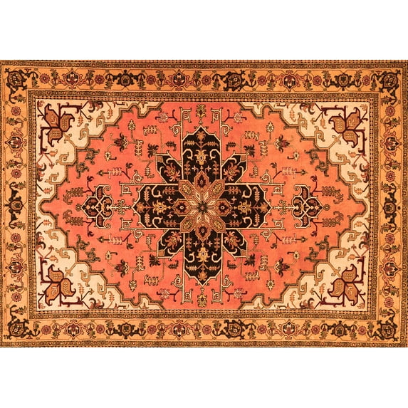 Ahgly Company Indoor Rectangle Persian Orange Traditional Area Rugs, 8' x 12'