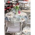 thumbnail image 4 of Outdoor Tablecloth with Umbrella Hole and Zipper, Blue Pumpkins Fall Round Table Cloth 54 Inch Waterproof Tablecloth, Rustic Thanksgiving Botanical Picnic Table Cover for Patio Camping, 4 of 7