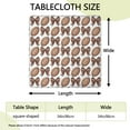 thumbnail image 2 of Brown Footballs and Bows Pattern Square Fitted Tablecloth with Elastic Edge,Square Table Cover,Washable Elastic Table Cover for Home Kitchen Party Decor 34"x34", 2 of 6