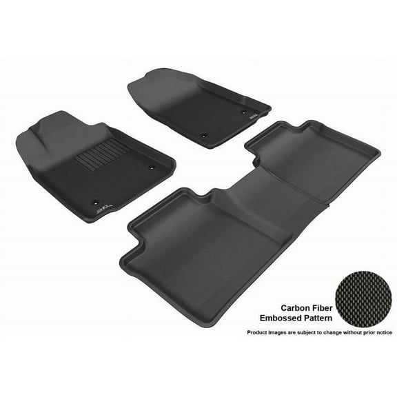 3D MAXpider 2007-2012 Fits Lexus ES350 1st Row 2nd Row Kagu Carbon Fiber Embossed Pattern Black Floor Mat L1LX00001509