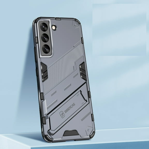 Allytech Designed for Samsung Galaxy S22 Plus 6.6 inch 2022, [2 Stand Ways] Slim Fit Hard Back Bumper Shockproof Corner Protection Rugged Case for Samsung S22 Plus 5G 6.6" 2022 Released, Gray