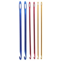 OUNONA 6Pcs Aluminum Crochet Knitting Needles Set Assorted Colors for Handmade Scarf Hat Gloves