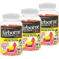 Airborne Kids Gummies Vitamin C Immune Support Supplement, Assorted Fruit Flavors, 42 ct (Pack of 3)