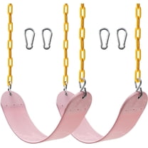 Bibana 2PCS Swings Seats Heavy Duty with 66" Chain, Playground Swing Set Accessories Replacement with Snap Hooks, Support 250lb (Pastel Pink)