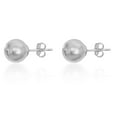 thumbnail image 2 of AVORA 14K White Gold 8mm Polished Ball Stud Earrings, 2 of 6