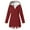 Wine, variant on KIHOUT Spring Winter Warm Coat Women's Windproof Plush Insulation Long Sleeved Hooded Casual Coat,Size S-5XL