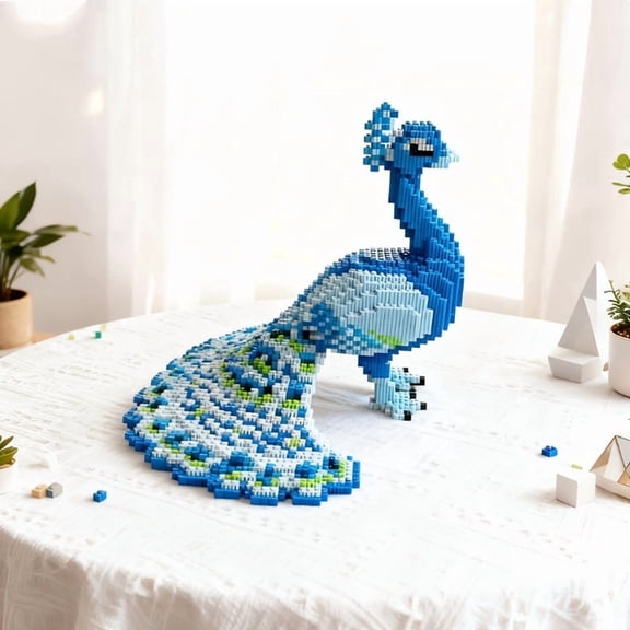 4420Pcs Peacock Building Blocks, Model Building Kits, Adult Building Sets for Home Decor, DIY Fans & Collectors