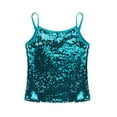 thumbnail image 4 of Linjinx Kids Girls Glitter Sequins Tank Top Jazz Ballet Dance Camisole Vest Stage Performance Lake Blue 6, 4 of 7