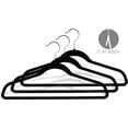 thumbnail image 3 of Black Velvet Ultra Thin Slimline Hanger w/ Fixed Bar, Box of 100 Space Saving Suit Hangers w/ Chrome Swivel Hook for Shirt and Pant, 3 of 3