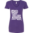 thumbnail image 3 of Inktastic Louisiana Silhouette Mandala Women's V-Neck T-Shirt, 3 of 5