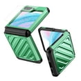 thumbnail image 3 of Decase Samsung Galaxy Z Flip 5 Heavy Duty Case, Rugged Hybrid Shockproof Bumper Anti-Scratch Hinge Protection Cover with Small Screen Protector for Samsung Z Flip 5 2023,Green, 3 of 6