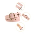 thumbnail image 2 of INSPIRE CHIC Women's Faux Leather Grommet Belt Single Prong Pin Buckle Studded Waist Belt for Jeans 104cm/40.94" Black & Pink, 2 of 7