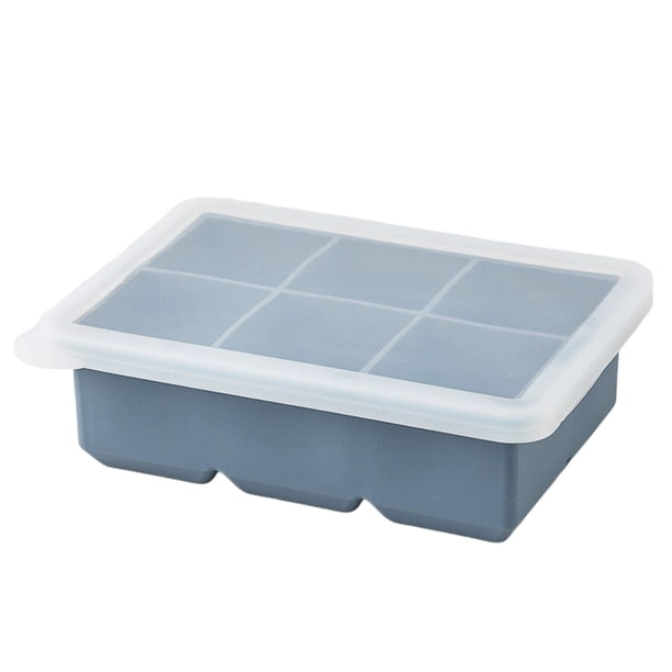 Bandejas de silicona para cubitos de hielo: moldes de silicona para cubitos de hielo de gran tamaño con tapa extraíble a prueba de fugas Bandeja cuadrada para cubitos de hielo para cócteles, whisky,