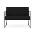 thumbnail image 2 of Waterfall Reception Waiting Room Sled Base Loveseat / Silver Steel / Black, 2 of 5