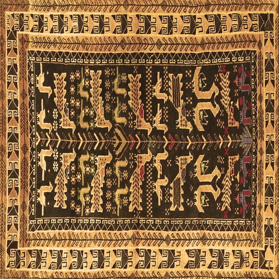Ahgly Company Indoor Square Persian Brown Traditional Area Rugs, 8' Square